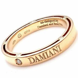 Authentic Damiani Brad Pitt 18k Yellow Gold Diamond 3mm Band Ring Sz 5.7…
